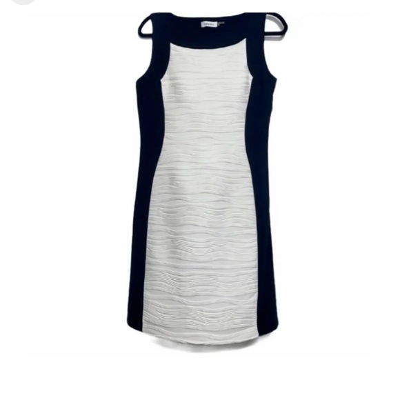 Calvin Klein black and white textured bodycon dress - Picture 1 of 1